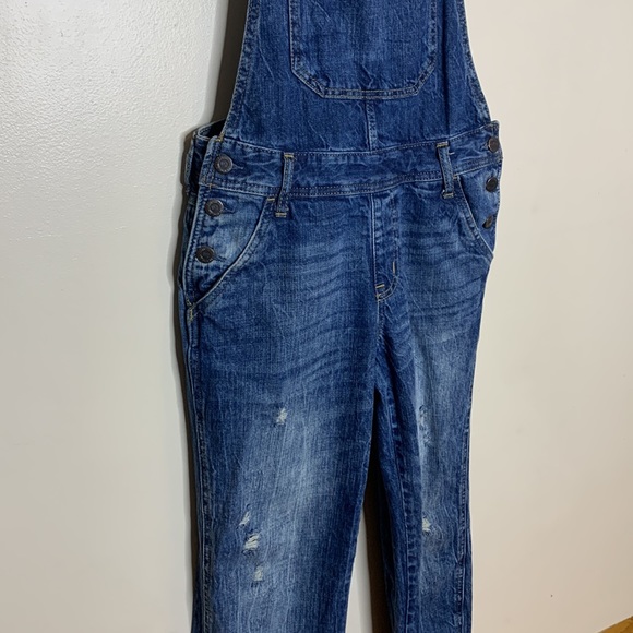 Aeropostale | Dark Denim Adjustable Distressed Fitted Back Pocket Overall Size S - Picture 4 of 12